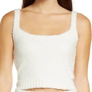 Skims Cozy Knit Tank in White - Size XXS/XS
